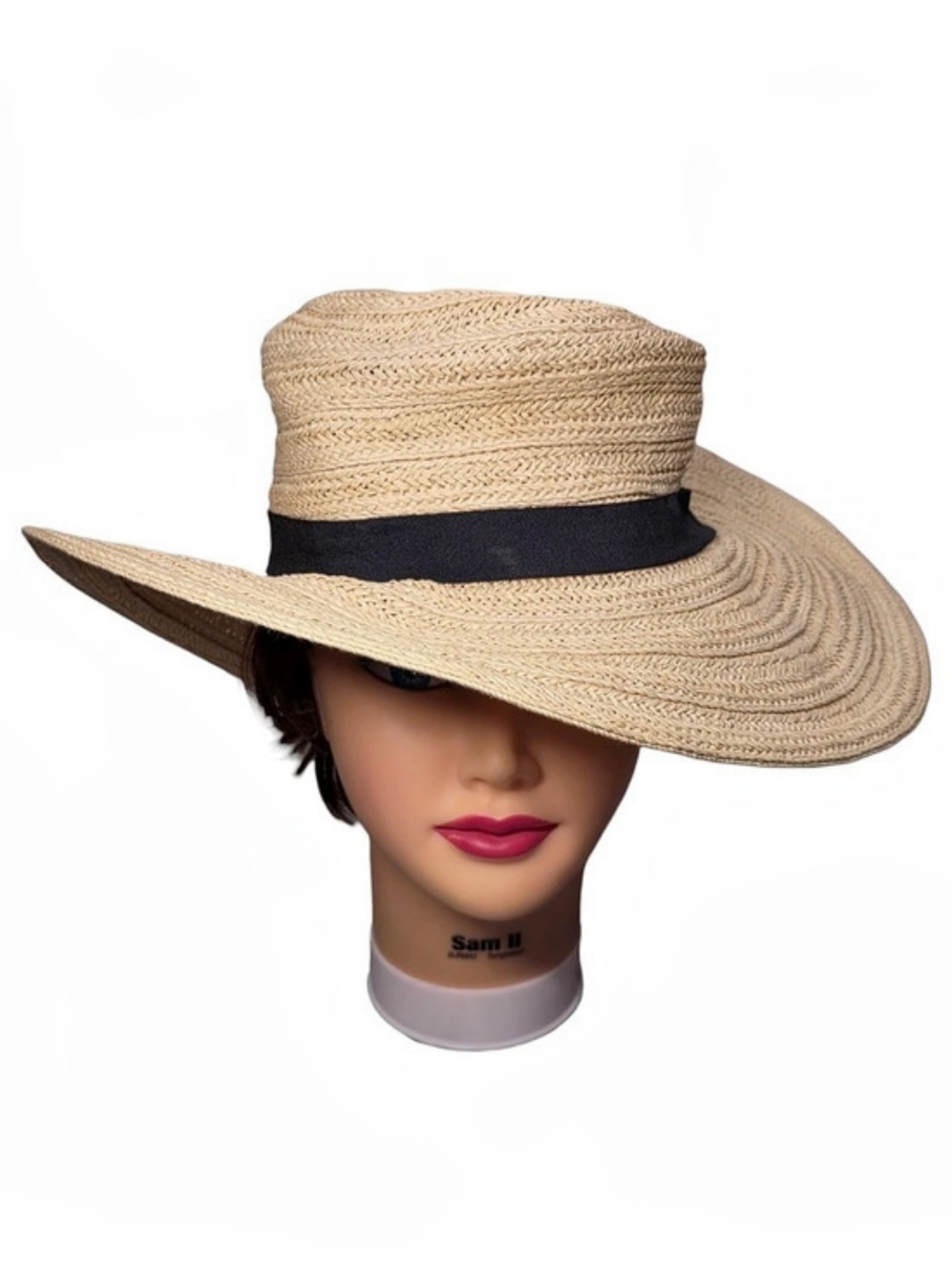 Universal Thread Wide Brim Straw Hat in Brown & Black S/M Like New